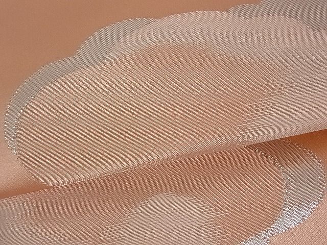 平和屋着物■両面六通柄袋帯　雲重ね文　銀糸　逸品　by0549