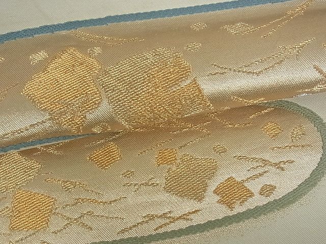 平和屋着物■六通柄袋帯　霞鳥冨貴寄文　金銀糸　逸品　by0619