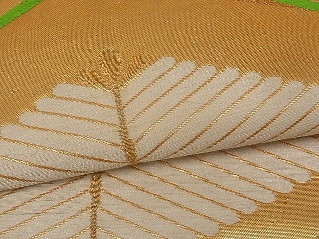 平和屋着物■六通柄袋帯 松葉菱文 金糸 三越扱い 逸品 by0639