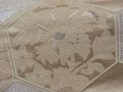 平和屋着物■六通柄袋帯 亀甲花文 金銀糸 逸品 by0657