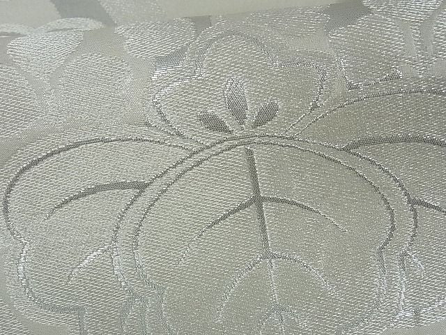 平和屋着物■六通柄袋帯 立涌花蝶丸文 銀糸 逸品 by0747
