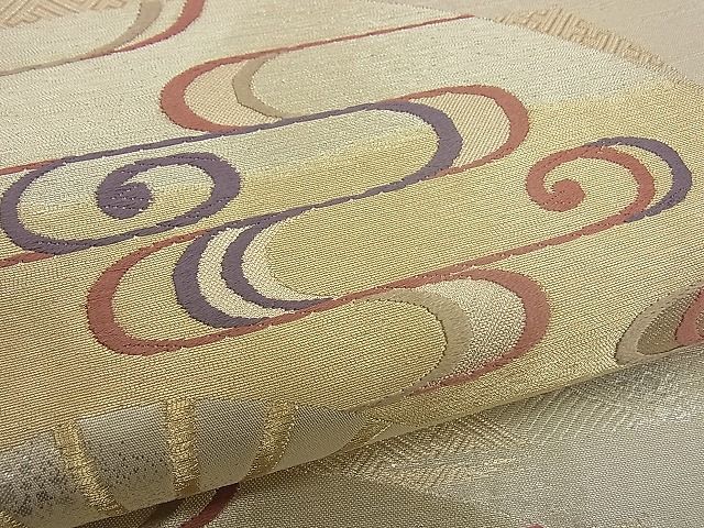 平和屋着物■六通柄袋帯 唐織 流水扇面吉祥文 金銀糸 逸品 n-by2163