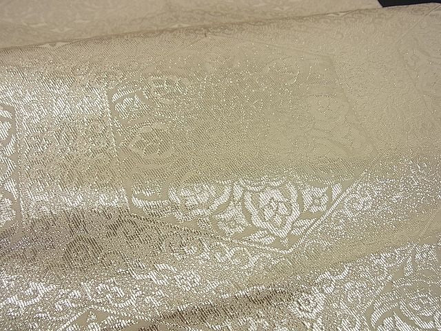 平和屋着物■六通柄袋帯 亀甲花文 銀糸 逸品 n-by2165