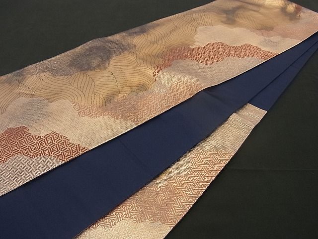 平和屋着物■六通柄袋帯 道長吉祥文 引箔 金彩 逸品 n-by2168