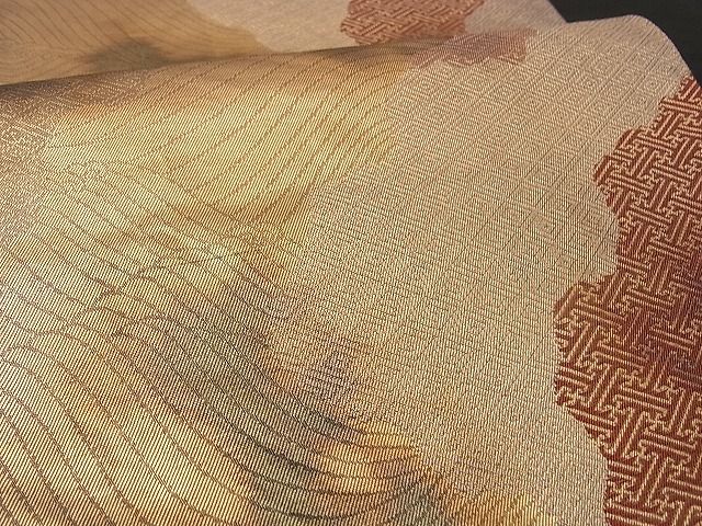 平和屋着物■六通柄袋帯 道長吉祥文 引箔 金彩 逸品 n-by2168