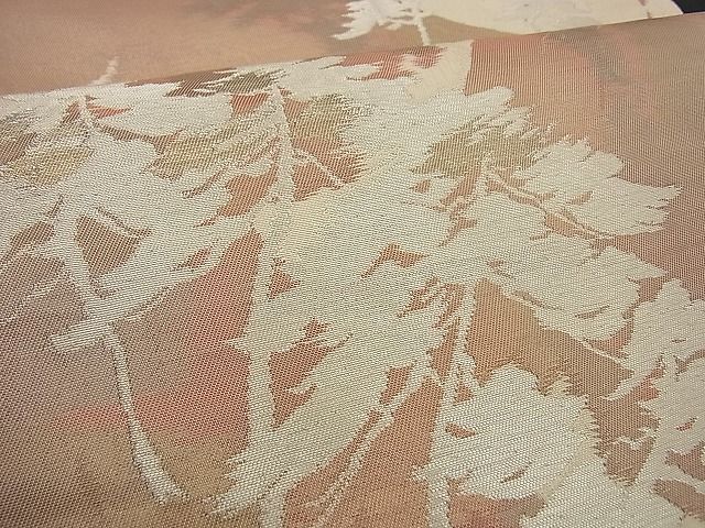 平和屋着物■六通柄袋帯 樹林文 金銀糸 逸品 n-by2169