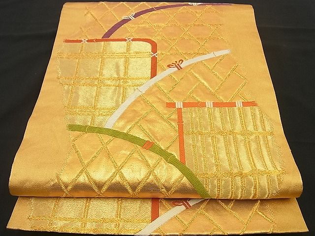 平和屋着物■六通柄袋帯 籬文 金糸 逸品 n-by2172