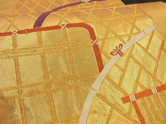 平和屋着物■六通柄袋帯 籬文 金糸 逸品 n-by2172