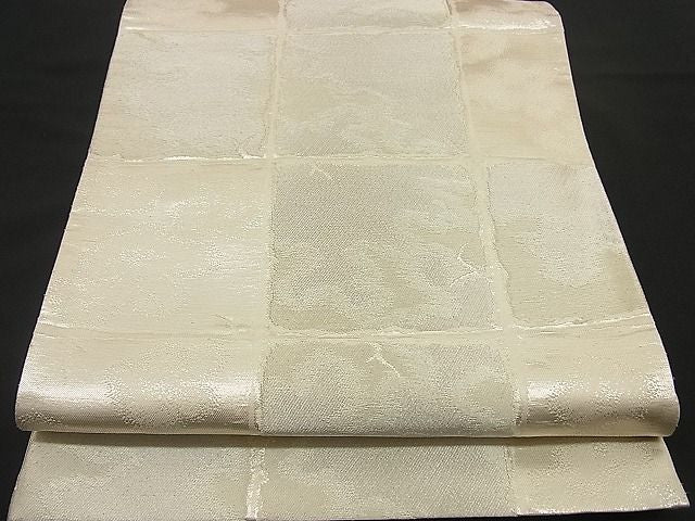 平和屋着物■六通柄袋帯　華調べ模様　銀糸　逸品　n-by2272