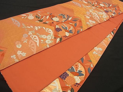 平和屋着物■六通柄袋帯　唐織　松川取能衣蝶　金糸　逸品　n-by2273