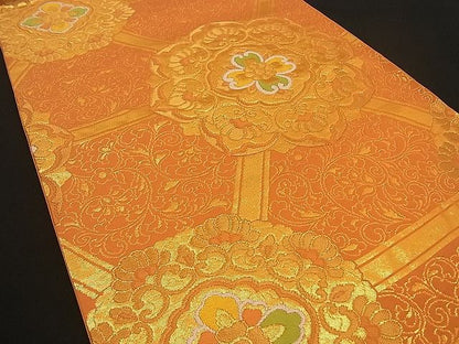 平和屋着物■六通柄袋帯 みかげ 吉祥花文 金糸 逸品 n-by2275