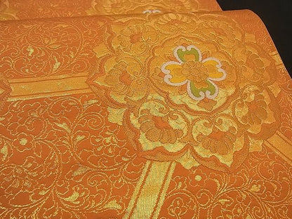 平和屋着物■六通柄袋帯 みかげ 吉祥花文 金糸 逸品 n-by2275