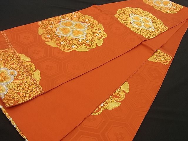 平和屋着物■六通柄袋帯 正倉院花文 金銀糸 逸品 n-by2284