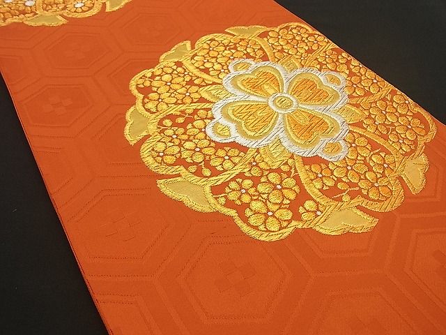 平和屋着物■六通柄袋帯 正倉院花文 金銀糸 逸品 n-by2284