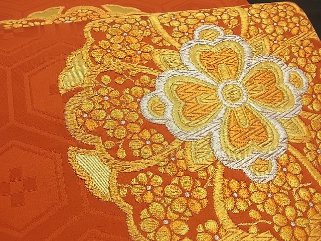平和屋着物■六通柄袋帯 正倉院花文 金銀糸 逸品 n-by2284