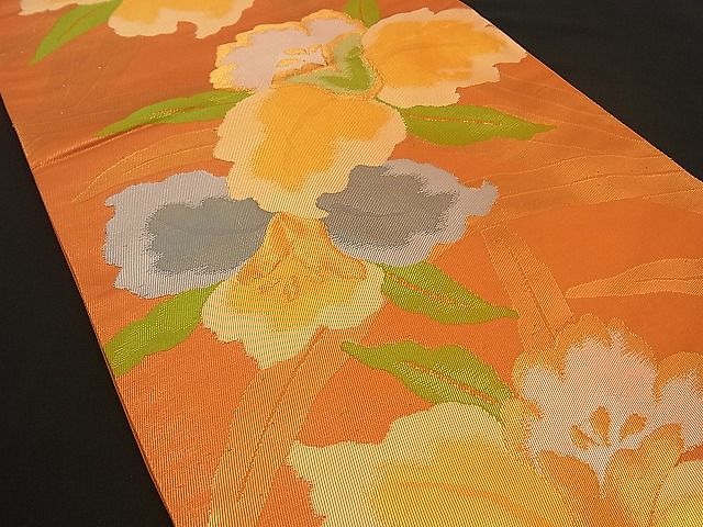 平和屋着物■六通柄袋帯 カトレア 金糸 逸品 n-by2294