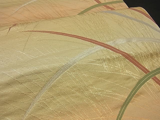 平和屋着物■六通柄袋帯 草葉文 金銀糸 逸品 n-by2299