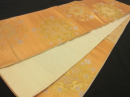 平和屋着物■六通柄袋帯 正倉院花文 金銀糸 逸品 n-by2314