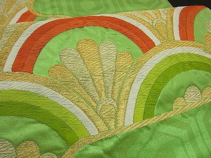 平和屋着物■六通柄袋帯 唐織 エ霞青海波 金糸 逸品 n-by2316