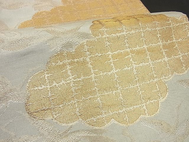 平和屋着物■六通柄袋帯 雲取り飛鶴文 金銀糸 逸品 n-by2327