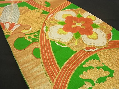 平和屋着物■六通柄袋帯 唐織 吉祥花文 金銀糸 逸品 n-by2328