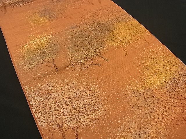 平和屋着物■西陣 六通柄袋帯 樹林文 金糸 逸品 n-by2355