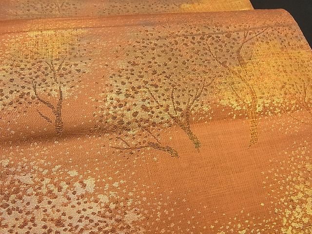 平和屋着物■西陣 六通柄袋帯 樹林文 金糸 逸品 n-by2355