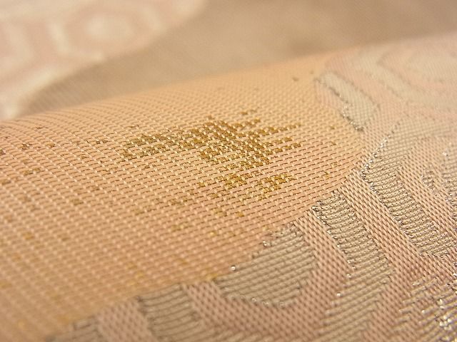平和屋着物■六通柄袋帯 道長花唐草文 金銀彩 逸品 n-by2398