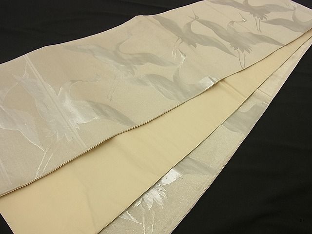 平和屋着物■六通柄袋帯 飛鶴文 銀糸 逸品 n-by2402