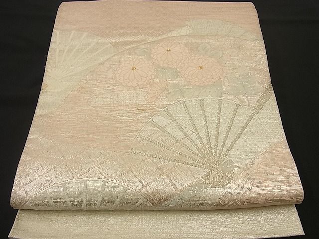 平和屋着物■太鼓柄袋帯 唐織 扇面菊文 金銀糸 逸品 n-by2408