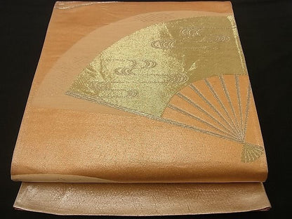 平和屋着物■六通柄袋帯 扇面文 金銀糸 逸品 n-by2410