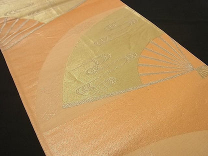 平和屋着物■六通柄袋帯 扇面文 金銀糸 逸品 n-by2410