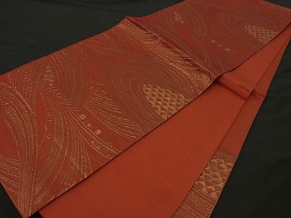 平和屋着物■六通柄京袋帯 ふくれ織 吉祥文 金糸 逸品 n-by2411
