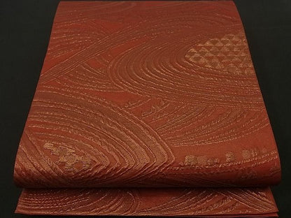平和屋着物■六通柄京袋帯 ふくれ織 吉祥文 金糸 逸品 n-by2411