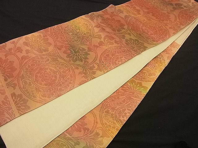 平和屋着物■六通柄袋帯 花唐草文 逸品 n-by2428