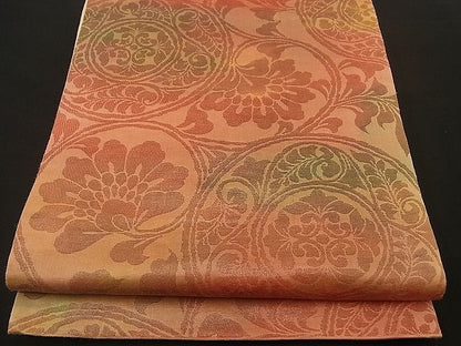 平和屋着物■六通柄袋帯 花唐草文 逸品 n-by2428