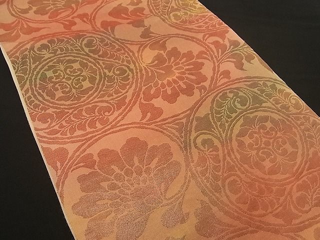 平和屋着物■六通柄袋帯 花唐草文 逸品 n-by2428