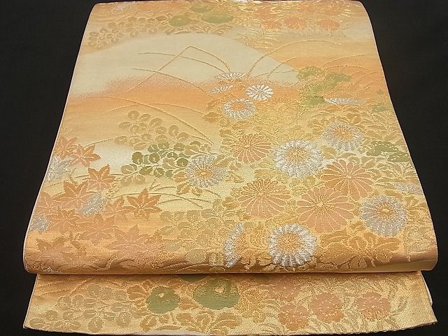 平和屋着物■六通柄袋帯 菊花文 金銀糸 逸品 n-by2431