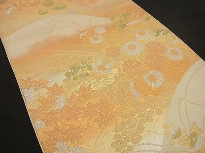 平和屋着物■六通柄袋帯 菊花文 金銀糸 逸品 n-by2431