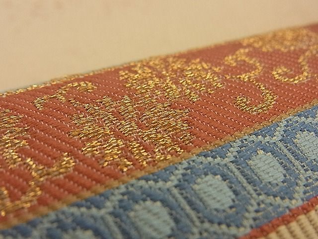 平和屋着物■六通柄袋帯 豊楽古代裂 金銀糸 逸品 n-by2812