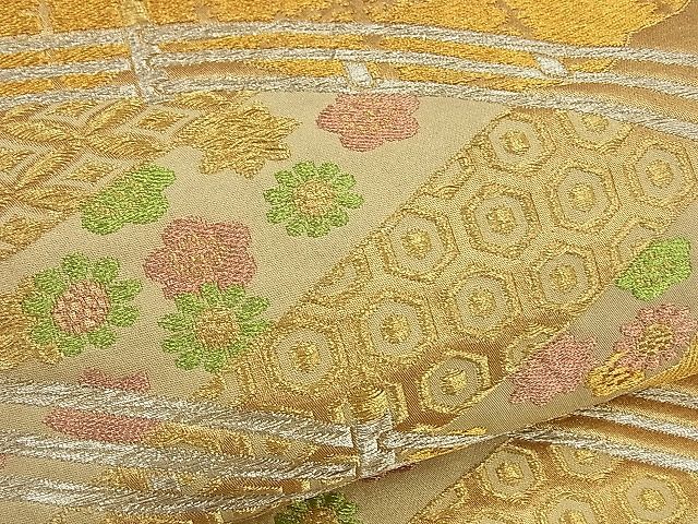 平和屋着物■六通柄袋帯 雲取り渡橋文 金銀糸 逸品 n-by2821