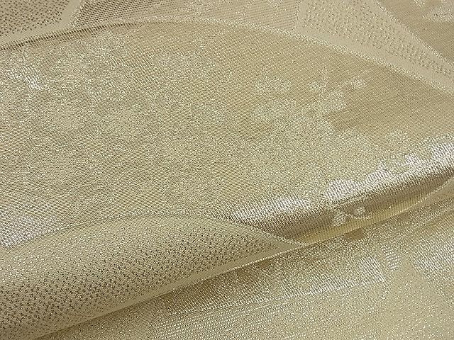平和屋着物■六通柄袋帯 地紙草花文 銀糸 逸品 n-by2822