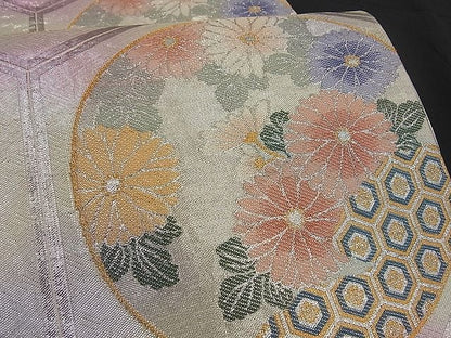 平和屋着物■六通柄袋帯 亀甲花丸文 金銀糸 逸品 n-by2824