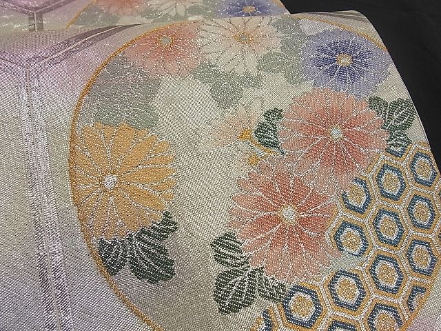 平和屋着物■六通柄袋帯 亀甲花丸文 金銀糸 逸品 n-by2824