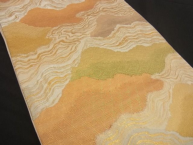 平和屋着物■六通柄袋帯 道長吉祥文 金銀糸 逸品 n-by2878