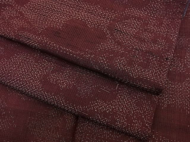 平和屋着物■上質な紬　流水草葉文　逸品　n-by3051