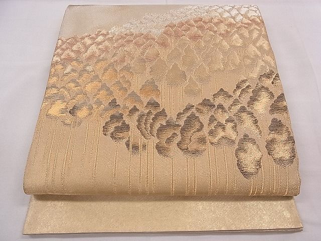 平和屋着物■太鼓柄袋帯　樹林文　金銀糸　逸品　ca3889