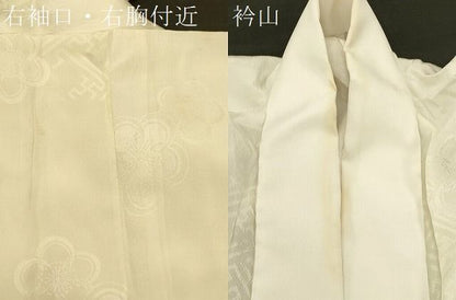 平和屋着物■上質な長襦袢 無双仕立て 紗綾形舞梅地紋 暈し染め 逸品 CAAH7137dy