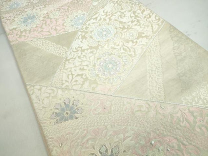 平和屋着物◎西陣 六通柄袋帯 唐織 正倉院花唐草文 銀糸 逸品 CAAI0773yk