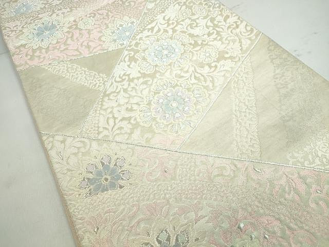 平和屋着物◎西陣 六通柄袋帯 唐織 正倉院花唐草文 銀糸 逸品 CAAI0773yk